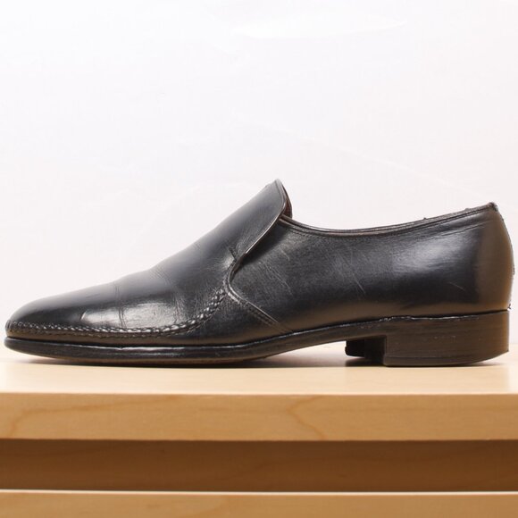 [SOLD] VTG Dack's Round-toe Loafer Men's Shoe 10.5D Black 🇨🇦 Calfskin GUC - Picture 2 of 7